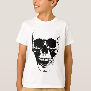 Camiseta Rosto Crânio Silhouette Grunge Rock Graphic Hallow