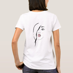 Camiseta rosto da menina, glamouroso, rosto, moderno person