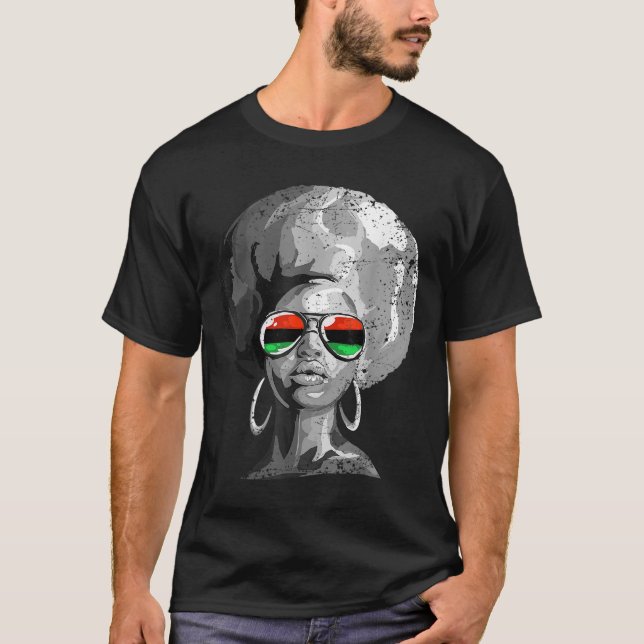 Camiseta Rosto da Mulher Afro Rainha Negra (Frente)