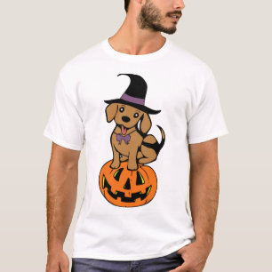 Camiseta rosto de abóbora de Halloween de cachorro