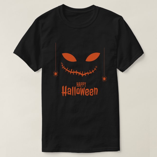 Camiseta Rosto de abóbora do Halloween (Frente do Design)