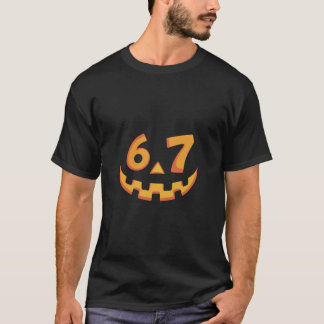 Camiseta Rosto de Abóbora Engraçado 6.7 Design de Halloween