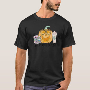 Camiseta Rosto de Abóbora Fofa Enganar ou Ensinar Professor