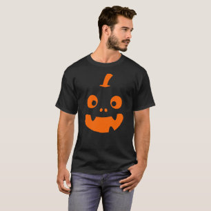 Camiseta Rosto de abóbora laranja divertido de Halloween