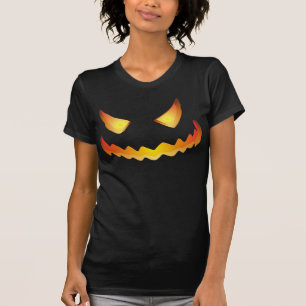 Camiseta Rosto de abóbora para o Halloween...