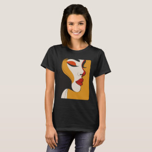 Camiseta rosto de abstrato mulher