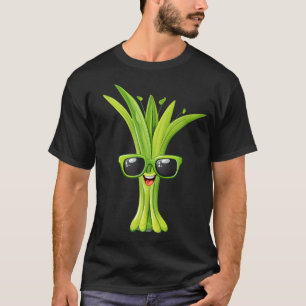 Camiseta Rosto de Alho-Poró Engraçado com Óculos de Sol