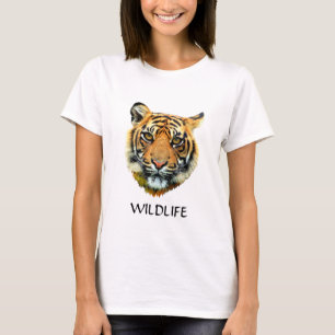 Camiseta Rosto de Animal Tigre Selvagem