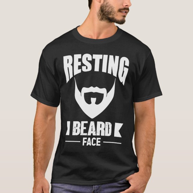 Camiseta Rosto de Barba em Repouso Para Homens com Barba De (Frente)