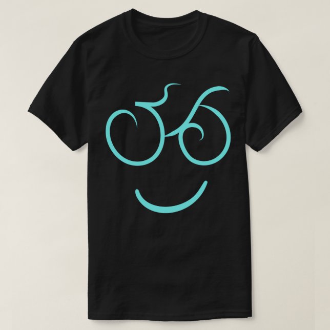 Camiseta Rosto de Bicicleta Sorridente de Ciclo (2) (Frente do Design)