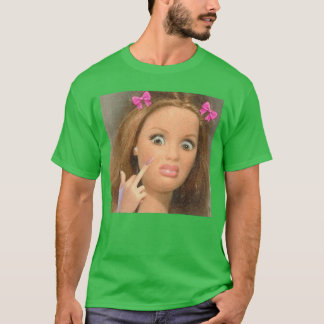 Camiseta Rosto de Boneca Meme engraçado menino