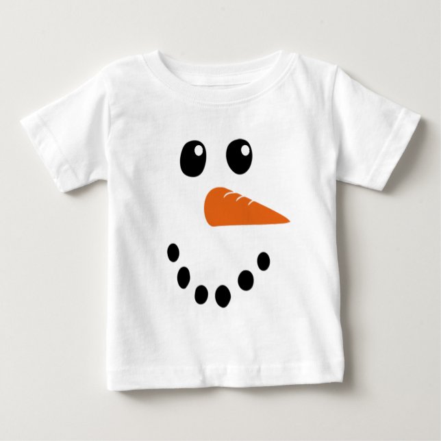 Camiseta Rosto de Boneco de Neve (Frente)