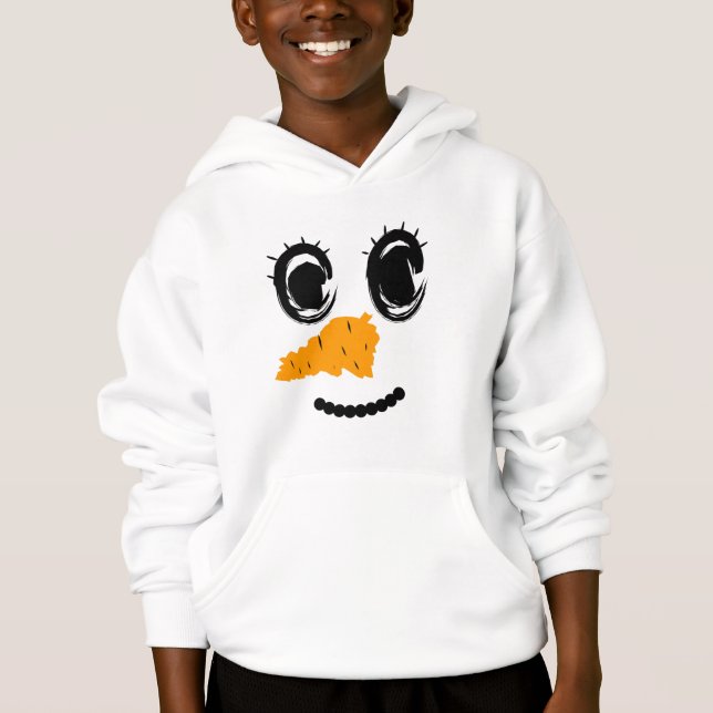 Camiseta Rosto de Boneco de Neve Fofo – Traço Mínimo de Nat (Frente)