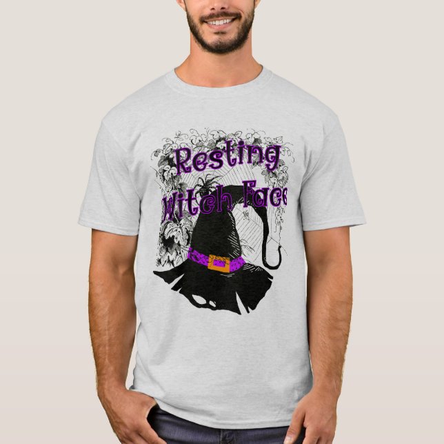 Camiseta Rosto de Bruxa Descansada - Aranha Halloween (Frente)