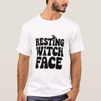 Camiseta Rosto de Bruxa Descansada - Halloween Humoroso
