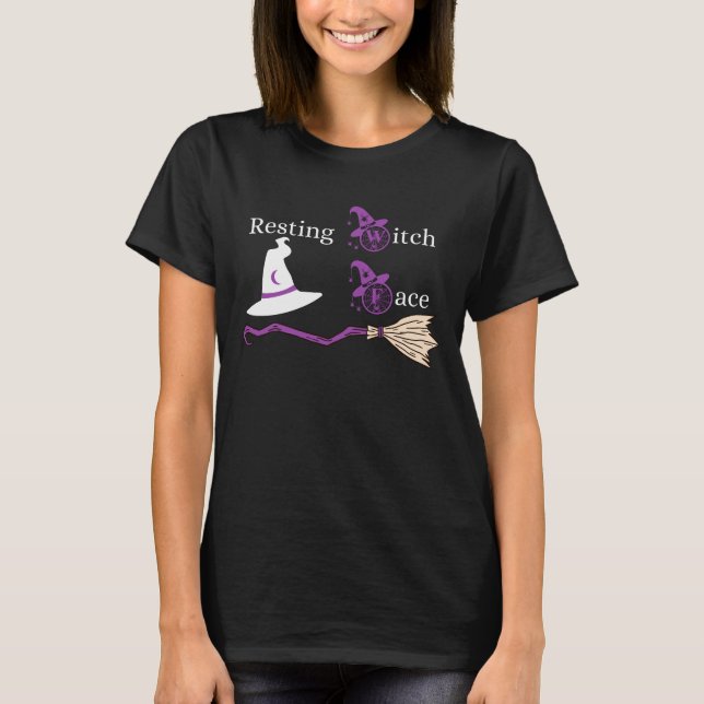 Camiseta rosto de bruxa em repouso (Frente)