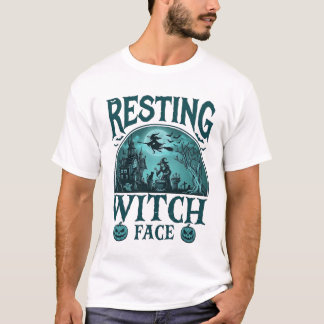 Camiseta Rosto de Bruxa em Repouso Caldeirão de Casa Assomb