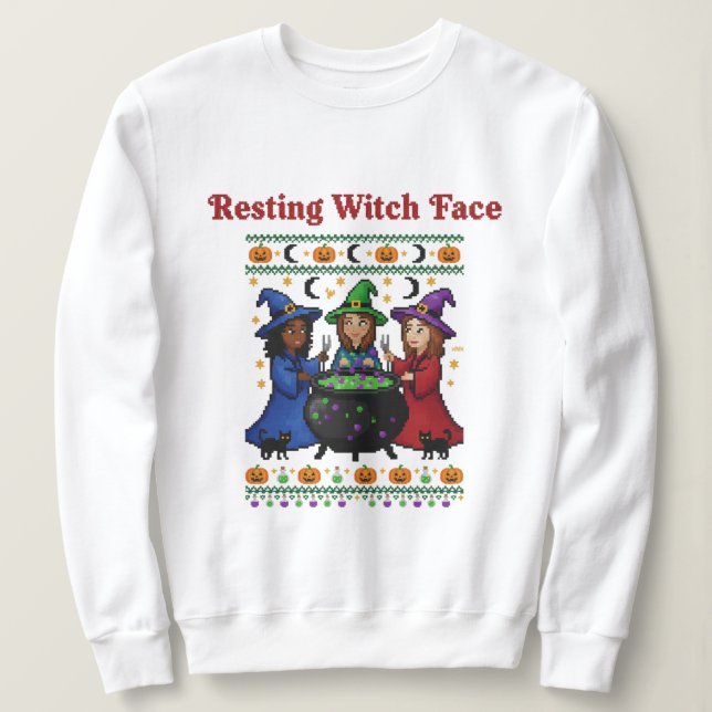 Camiseta Rosto de Bruxa Relaxada (Frente do Design)