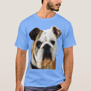 Camiseta Rosto de Buldogue Americano com Vetor de Olhos Tri