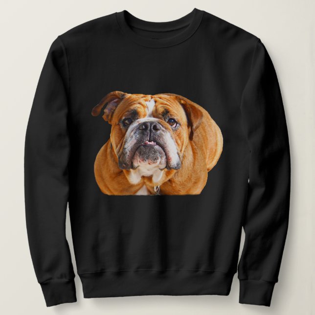 Camiseta Rosto de Bulldog - Bulldog Inglês, Brown (Frente do Design)