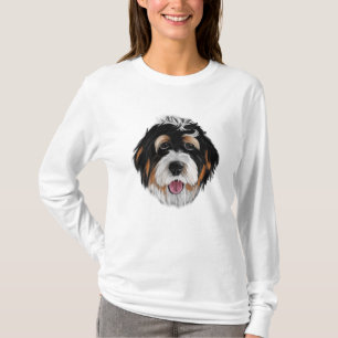 Camiseta Rosto de Cachorro Bernedoodle