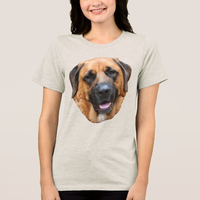 Camiseta Rosto de cachorro Mastiff Americano  (Frente)
