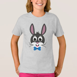 Camiseta Rosto de Coelho Bonito Menino Desenho Animado Pásc
