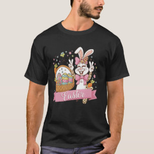 Camiseta Rosto de Coelho Bunny Divertido Dia Feliz de Pásco