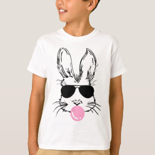 Camiseta Rosto de Coelho com Óculos de Sol para Meninos Hom