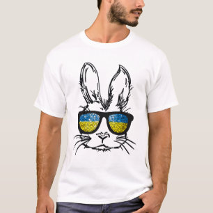 Camiseta Rosto de Coelho Fofo Usando Óculos Bandeira da Ucr