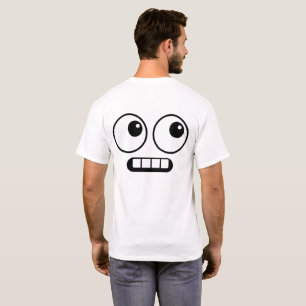 Camiseta Rosto de desenho animado engraçado frente e verso