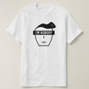 Camiseta Rosto de Desenho Animado Misterioso Ninguém Anônim