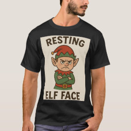 Camiseta Rosto de Elfo em Repouso – Humor Natalino Mal-Humo