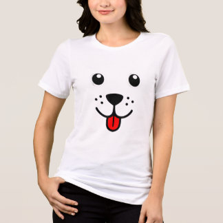 Camiseta Rosto de Emoji Feliz de Cachorro Animal de Estimaç