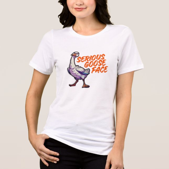 Camiseta Rosto de Ganso Sério (Frente)