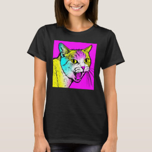 Camiseta Rosto de gatinho rosnando gato encantador