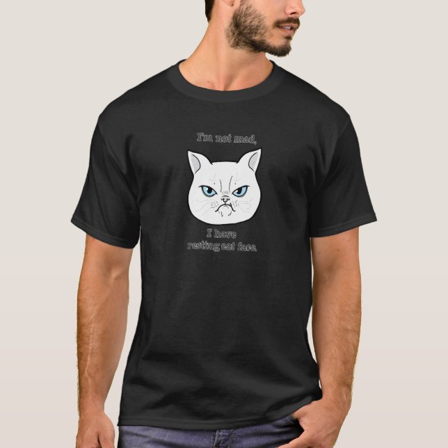 Camiseta rosto de gato descansando (Frente)