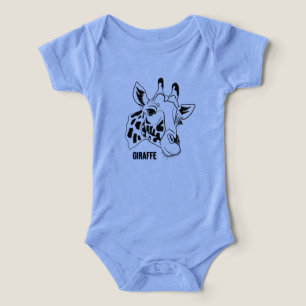 Camiseta Rosto de girafa em roupas de bebê de crianças pequ