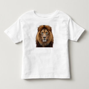 Camiseta Rosto de Leão Majestoso com Olhos Azuis Anima Se