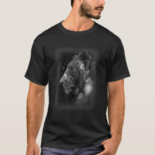 Camiseta Rosto de Leão Preto Selvagem Leo Gatos Animais