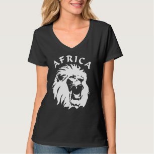 Camiseta Rosto de Leão Rugindo   África