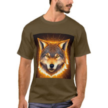 🦊 Rosto de Lobo Radiante Iluminado por Luz Dourad