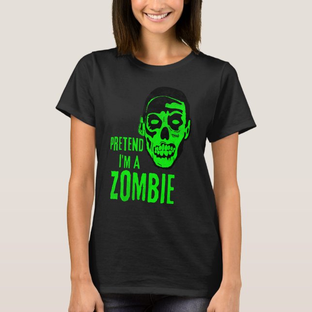 Camiseta Rosto de Monstro Zumbi de Halloween Assustador (Frente)