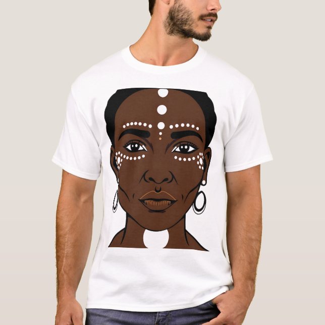 Camiseta Rosto de mulher aborígena empoderada (Frente)