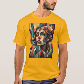 Camiseta rosto de mulher abstrato