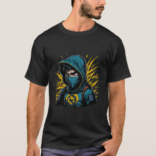 Camiseta Rosto de Ninja Guerreiro Samurai Gótico