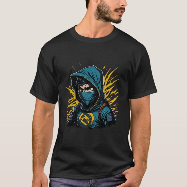Camiseta Rosto de Ninja Guerreiro Samurai Gótico (Frente)