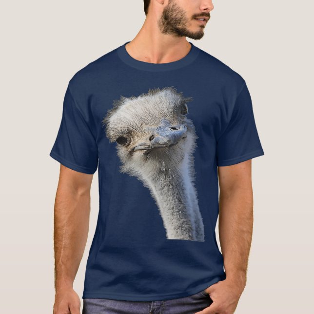 Camiseta Rosto De Ostrich Com Expressão Inglesa (2) (Frente)