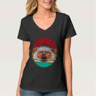 Camiseta Rosto de Ouriço Vintage Vida Selvagem Animal Retro