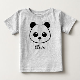 Camiseta Rosto de Panda Fofo Bebê Personalizado – Panda Des